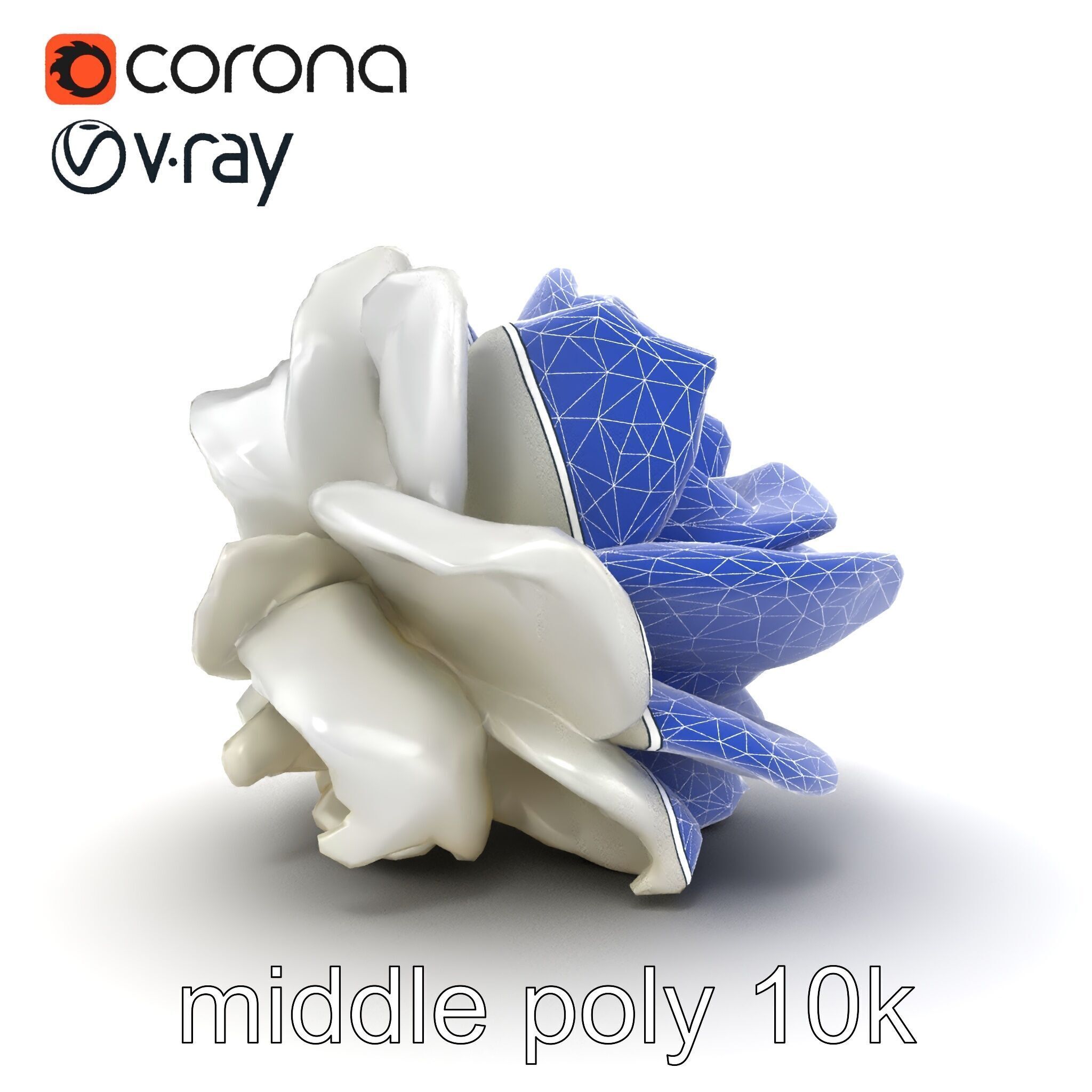 Rosa Alba White Rose Floral Model Pack Low-poly 3D model_27