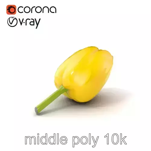 Yellow Tulip Flower Sculpture 3D Model Pack Low-poly 3D model