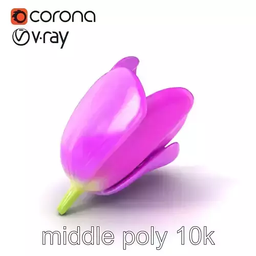 Purple Tulip Petals Detailed 3D Model Pack Low-poly 3D model
