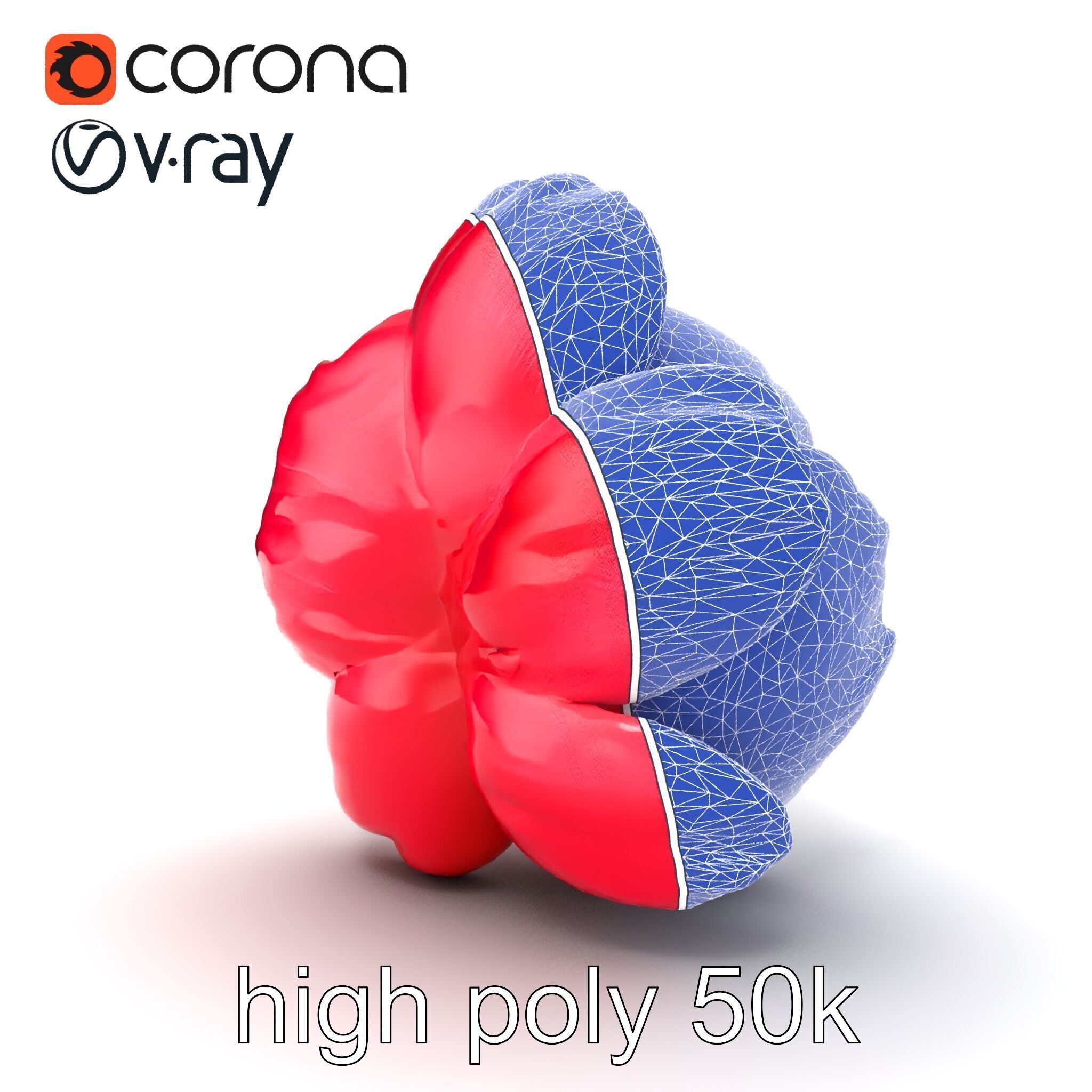 Red Peony Flower 3D Model Pack with Vivid Textures Low-poly 3D model_21