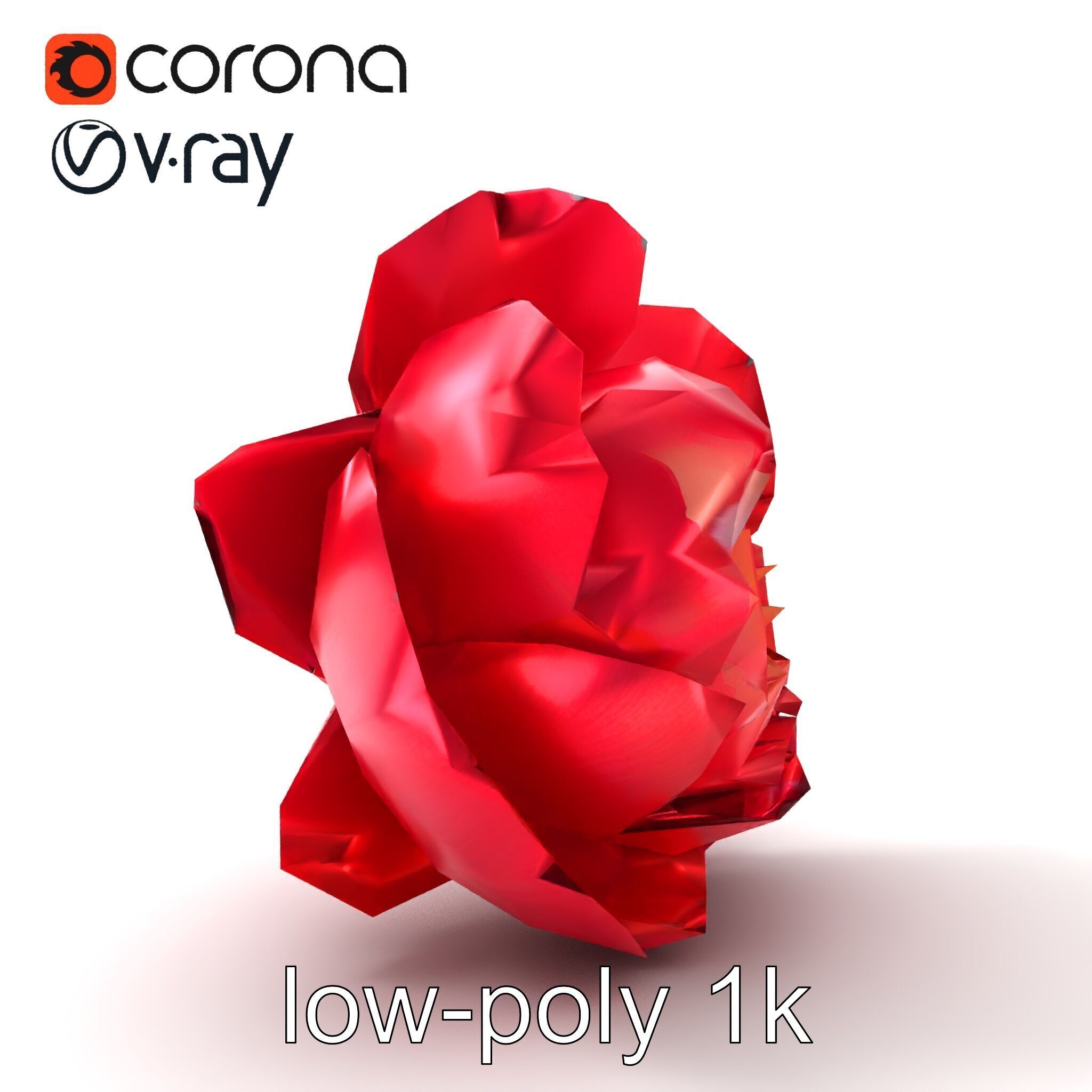 Red Peony Flower 3D Model Pack with Vivid Textures Low-poly 3D model_18