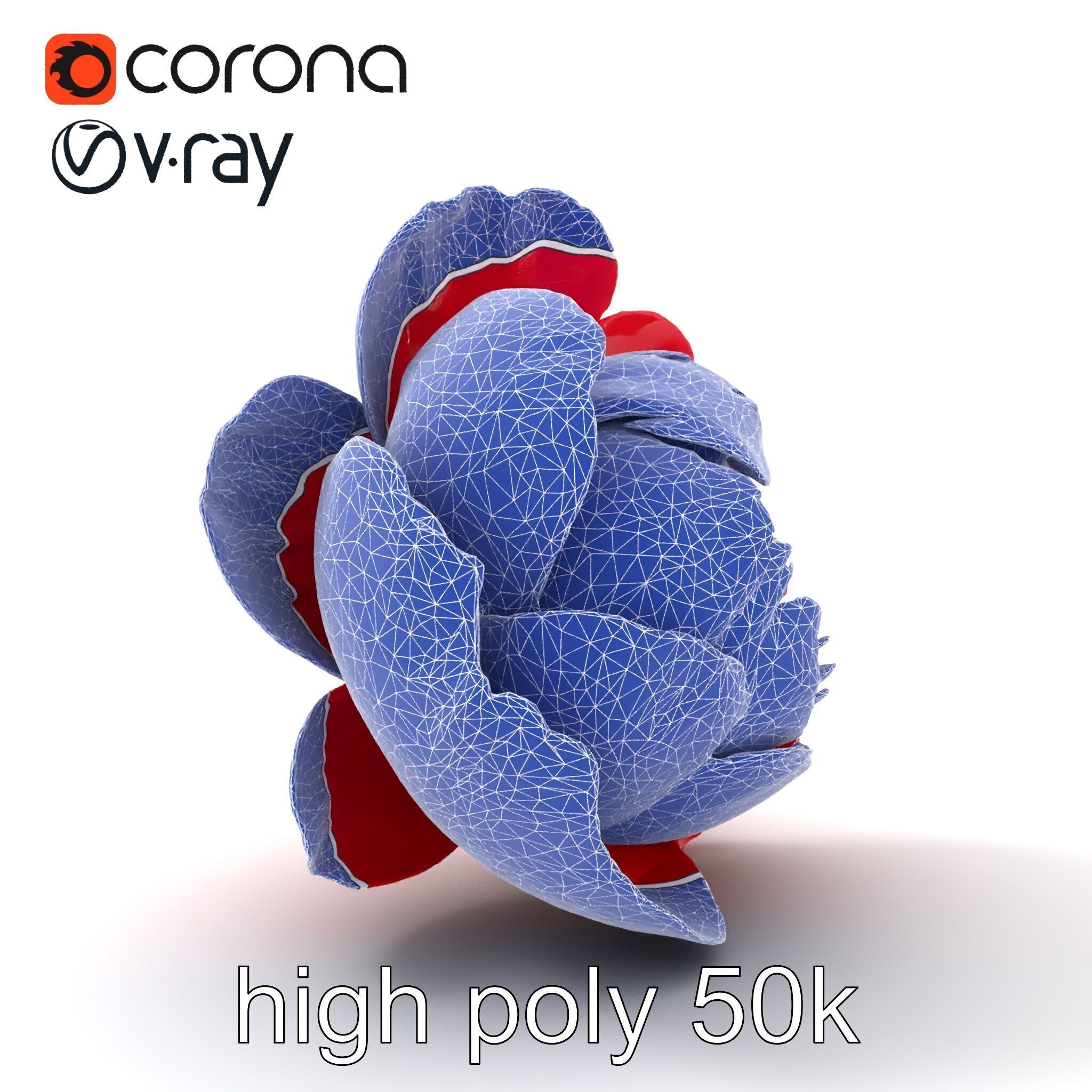 Red Peony Flower 3D Model Pack with Vivid Textures Low-poly 3D model_16