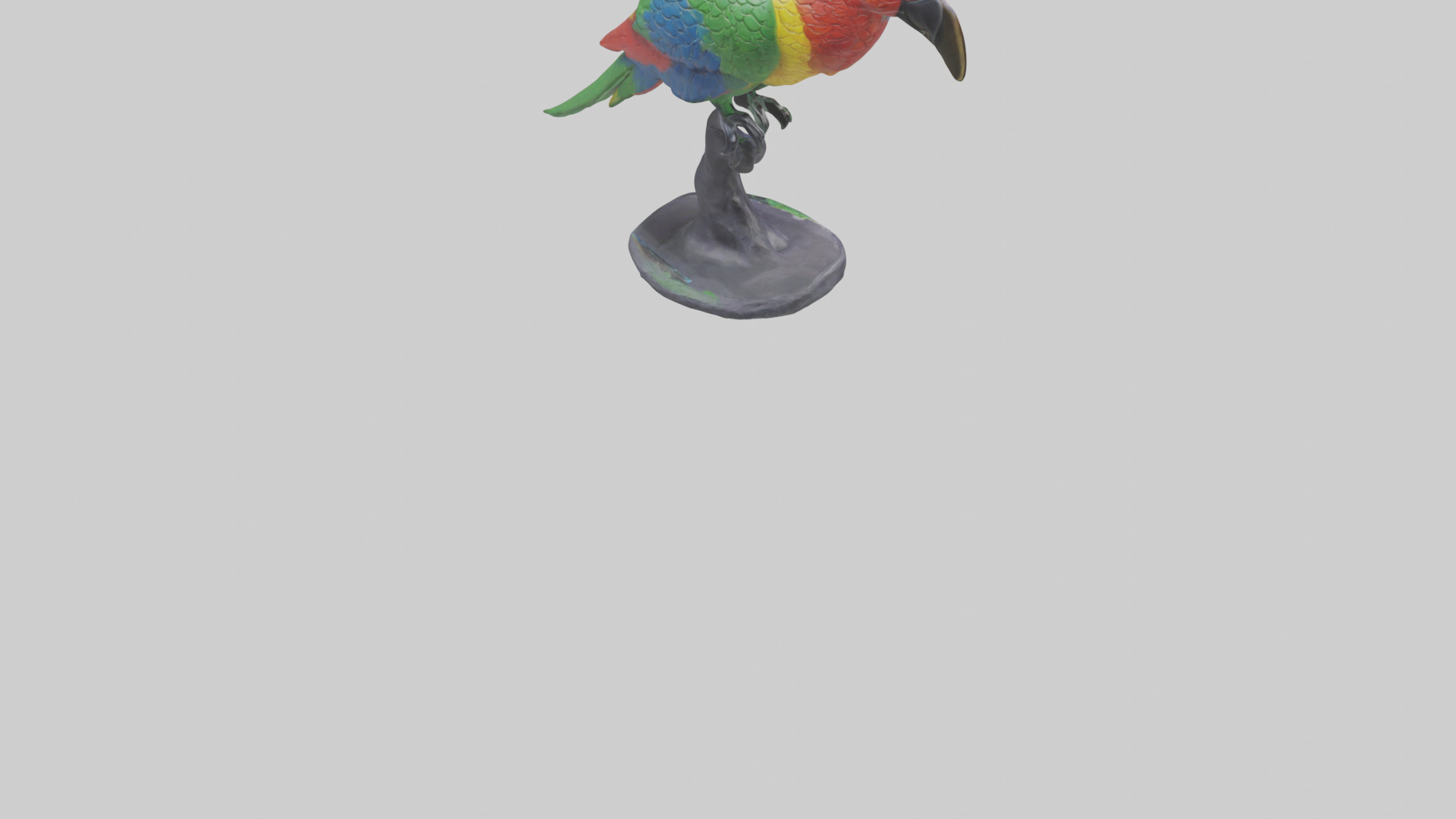 Parrot statue model Low-poly 3D model_4