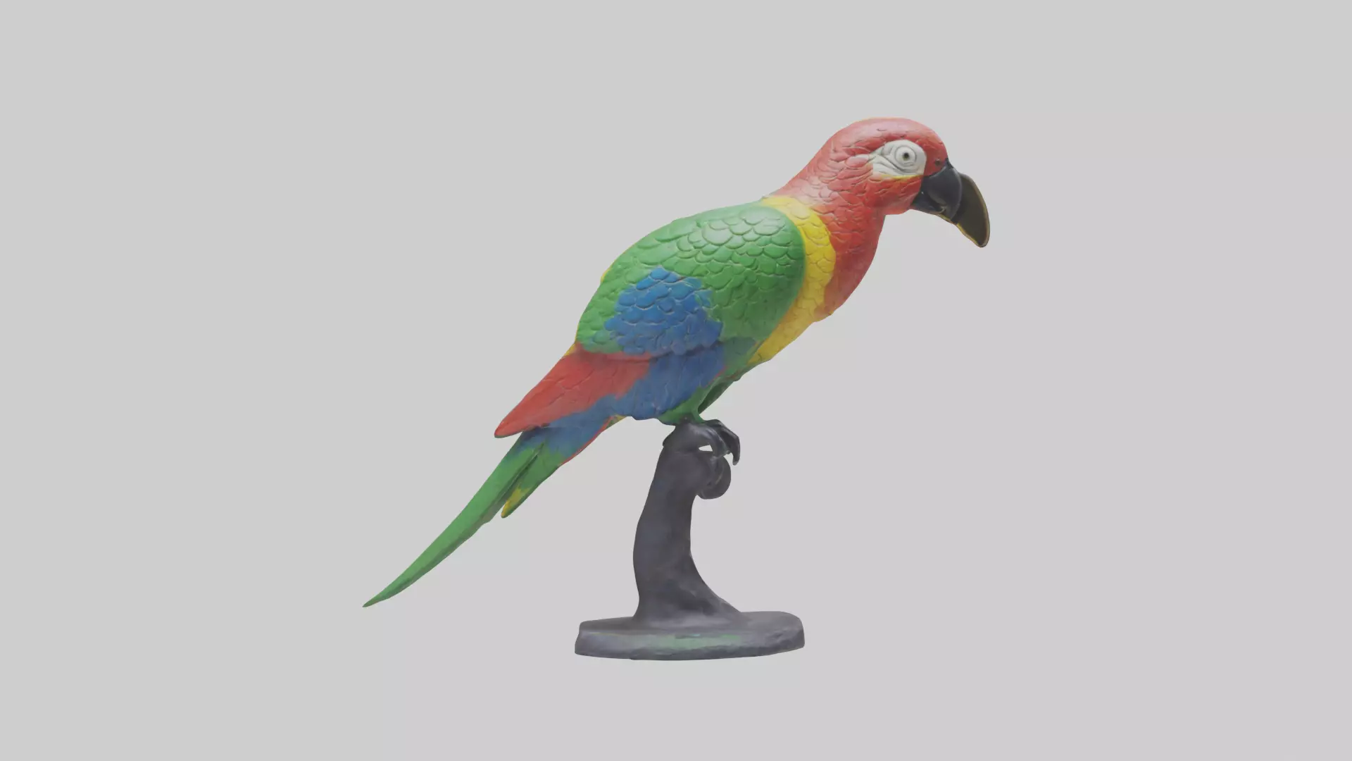 Parrot statue model Low-poly 3D model_0