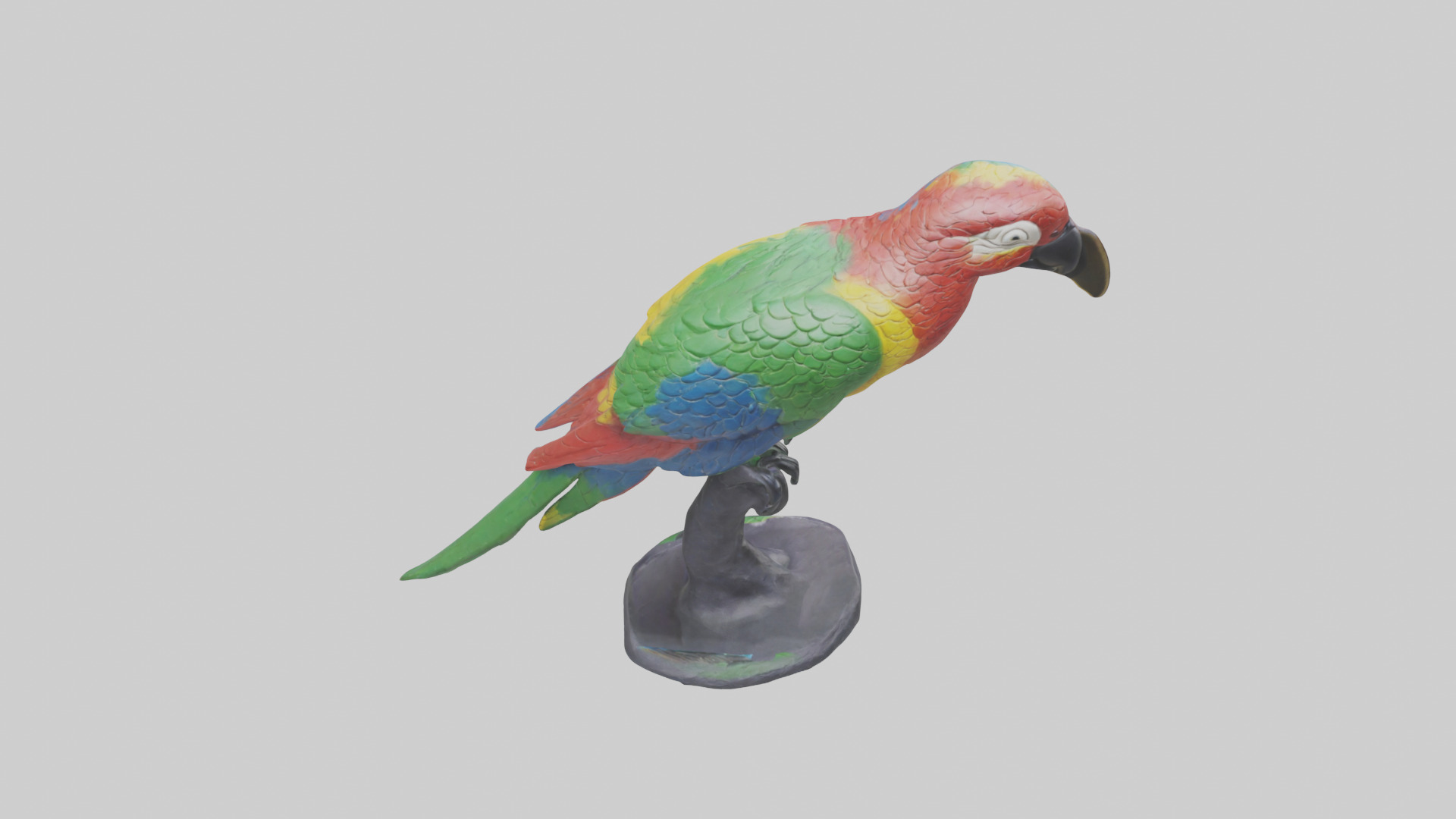 Parrot statue model Low-poly 3D model_15
