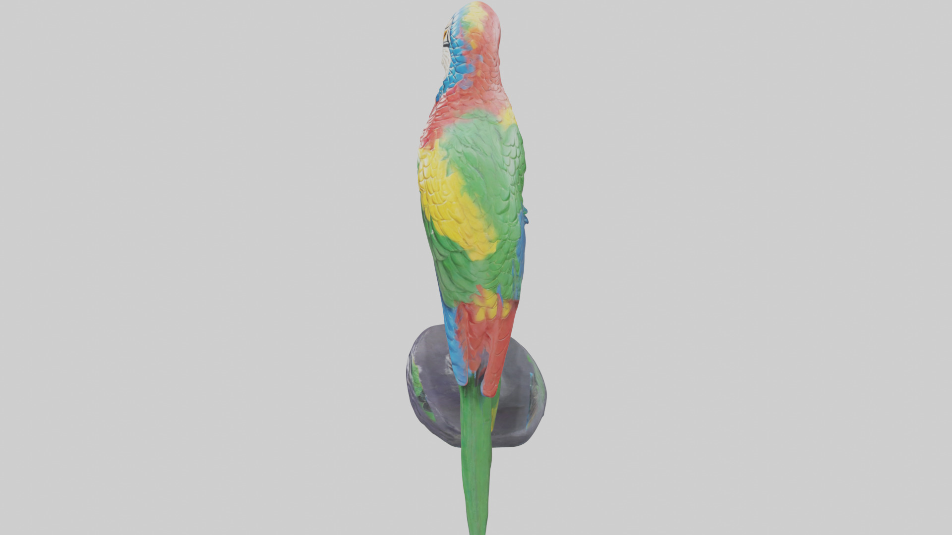 Parrot statue model Low-poly 3D model_17