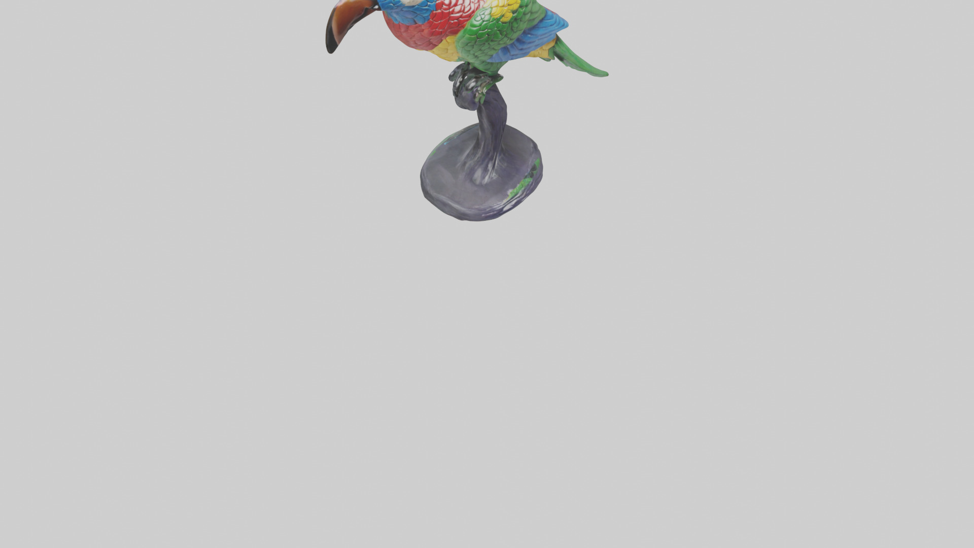 Parrot statue model Low-poly 3D model_6