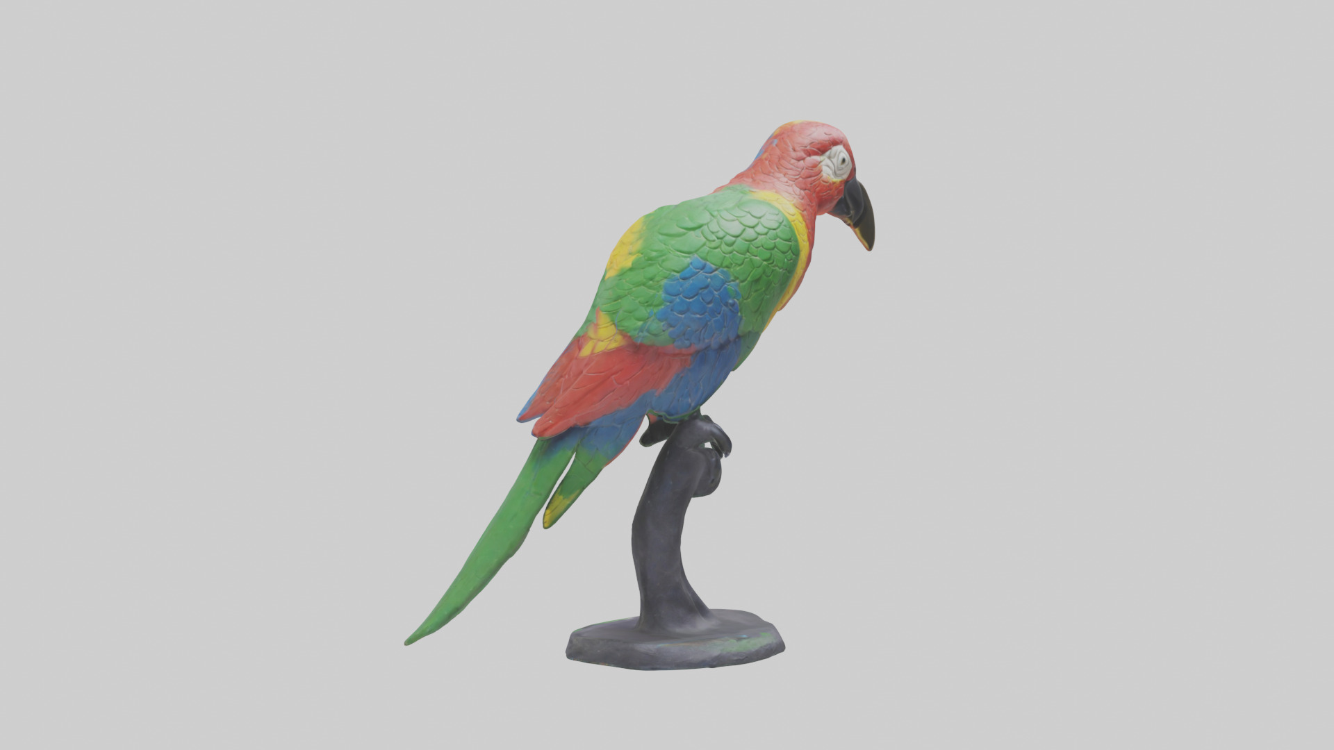 Parrot statue model Low-poly 3D model_1