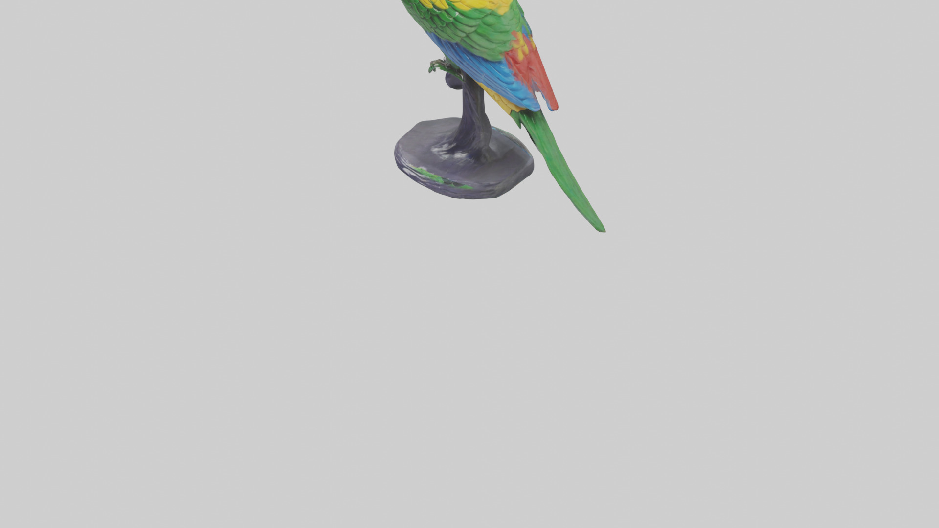 Parrot statue model Low-poly 3D model_5