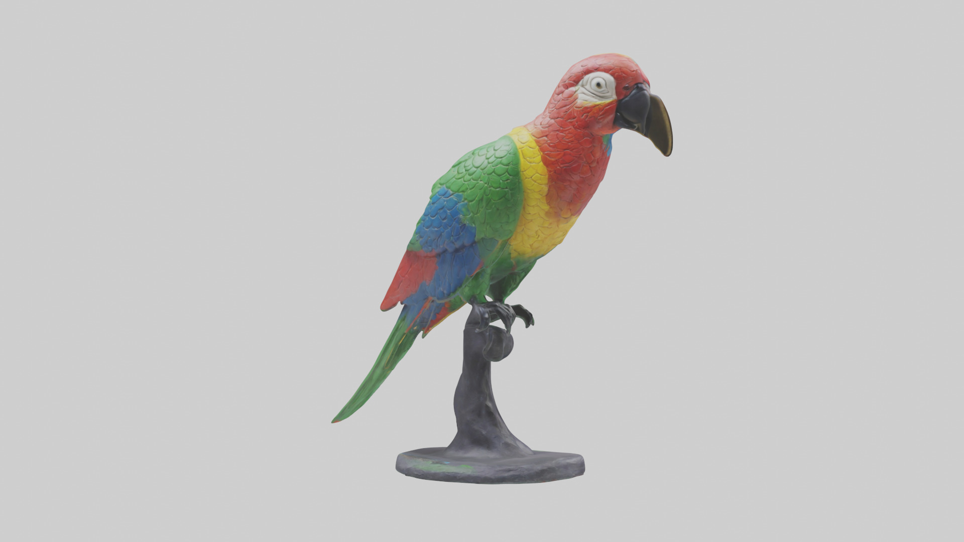 Parrot statue model Low-poly 3D model_2