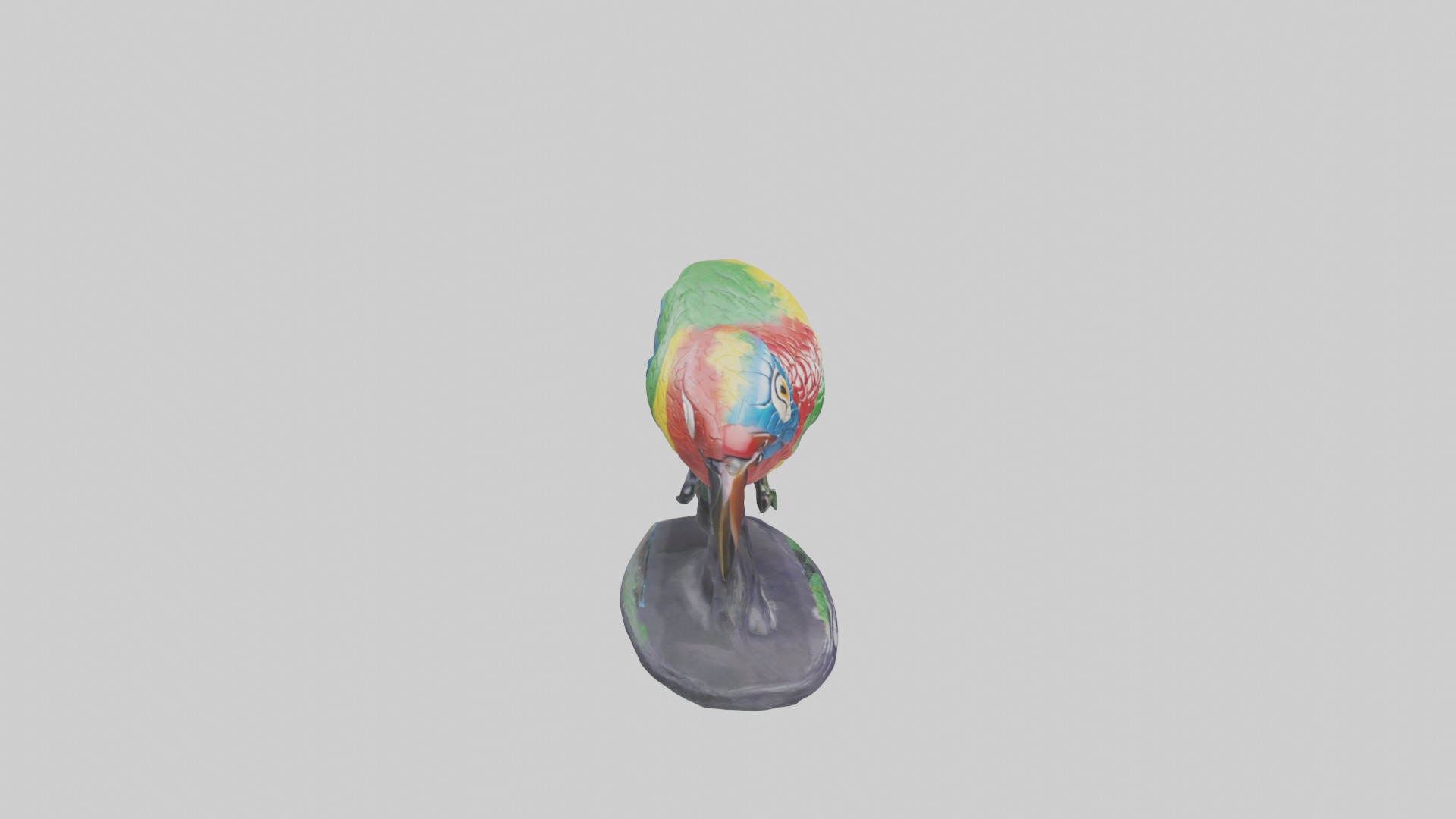 Parrot statue model Low-poly 3D model_18