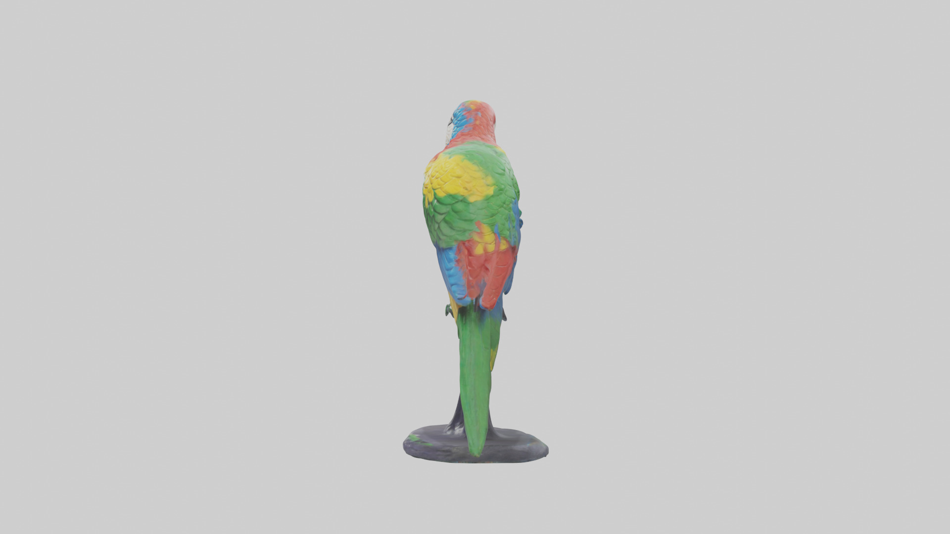 Parrot statue model Low-poly 3D model_12