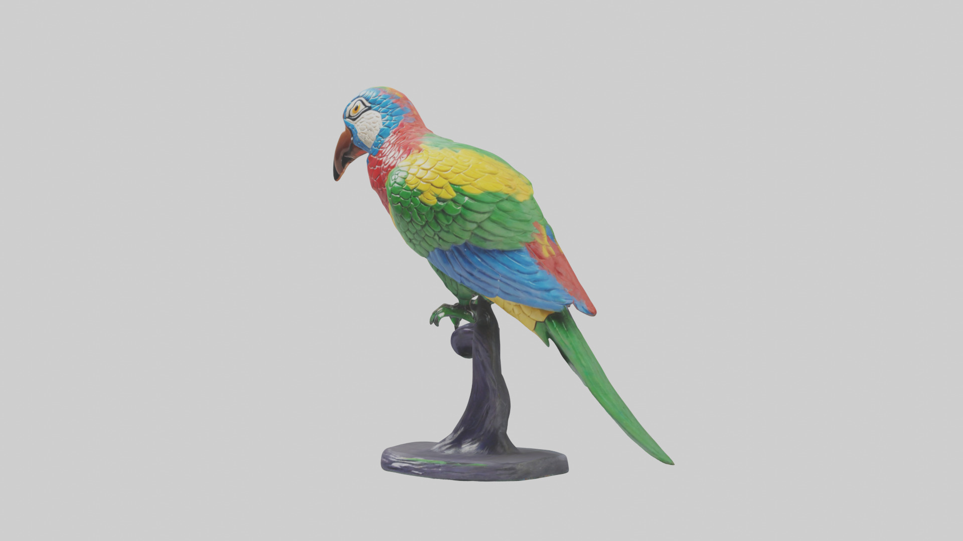 Parrot statue model Low-poly 3D model_10