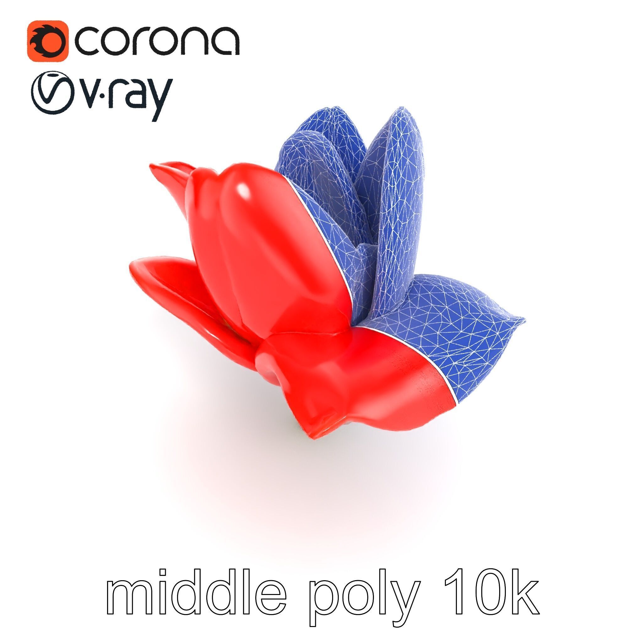 Red Tulip Realistic Flower Model Pack Low-poly 3D model_17