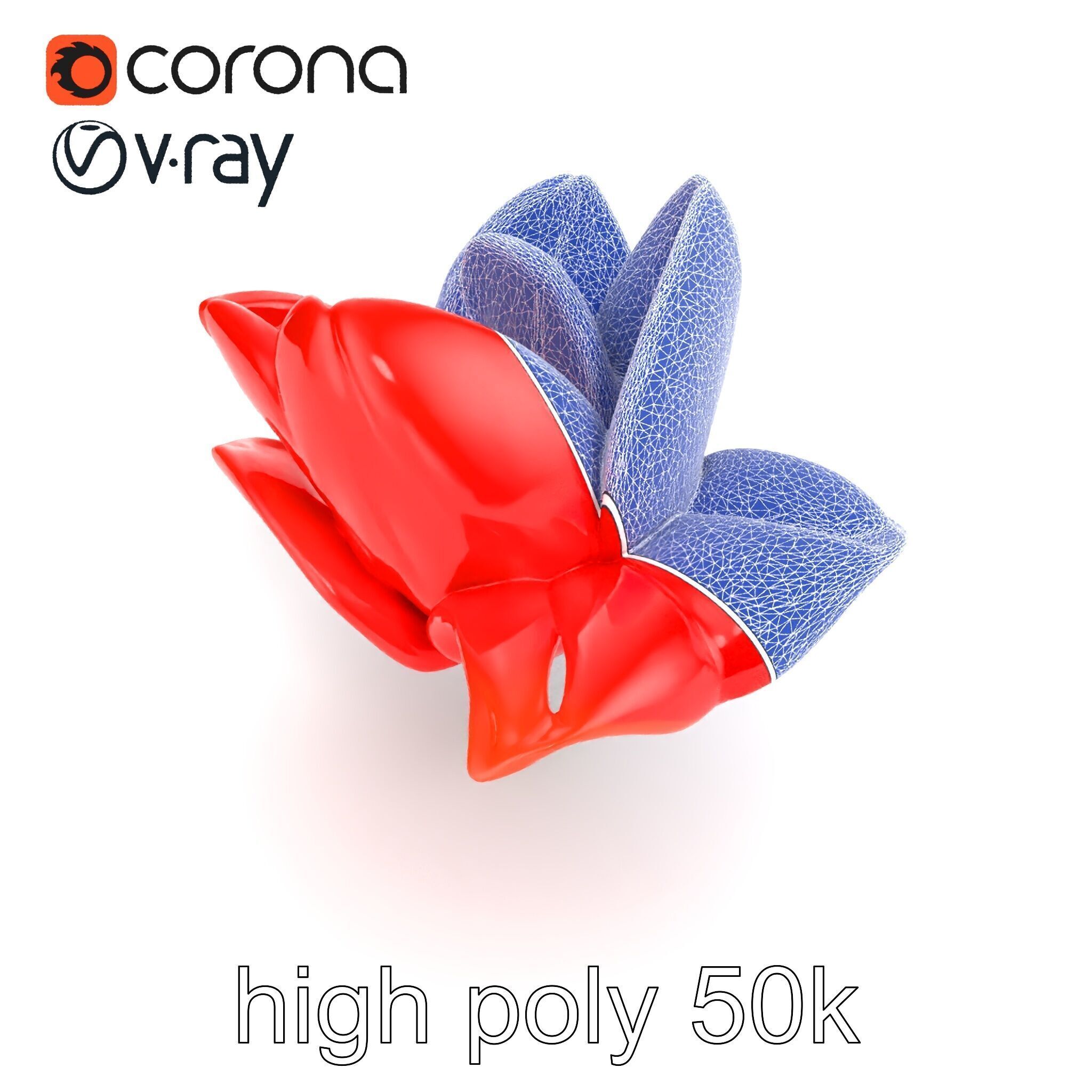 Red Tulip Realistic Flower Model Pack Low-poly 3D model_18