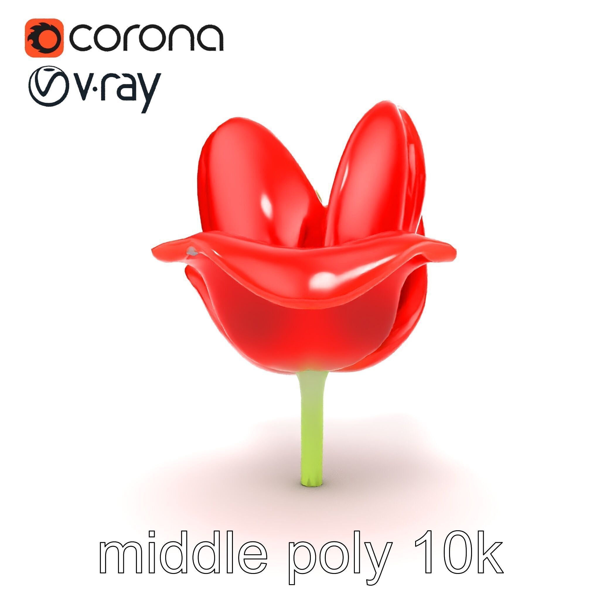 Red Tulip Realistic Flower Model Pack Low-poly 3D model_28