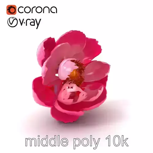 Japanese Peony Artistic Floral Sculpture model pack