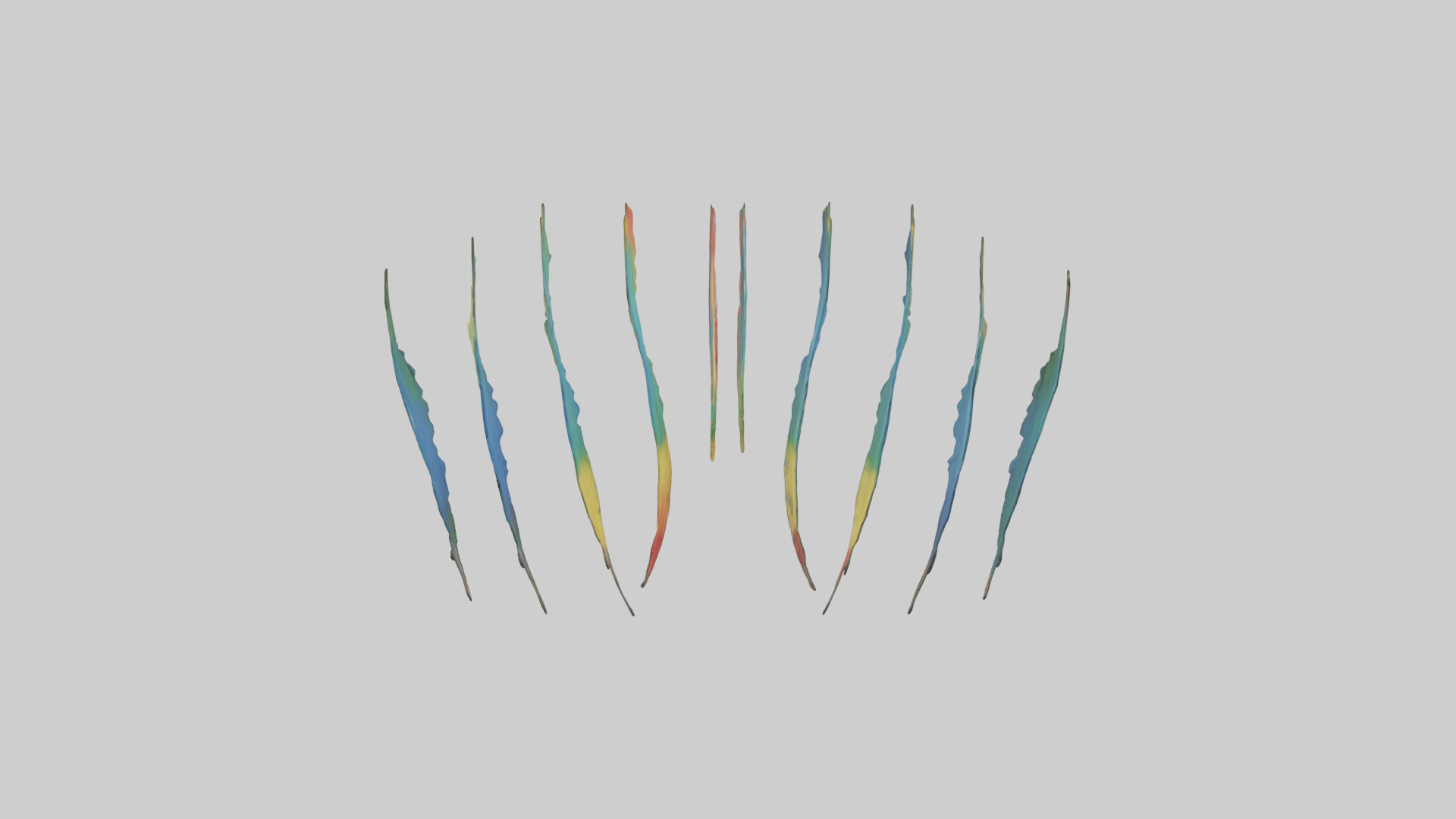 Parrot Tail Feathers Model Low-poly 3D model_9