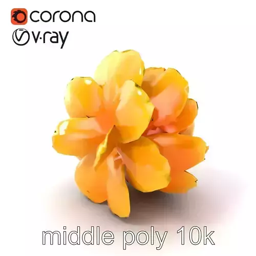 Yellow Peony Sunlit Petals Model Pack
