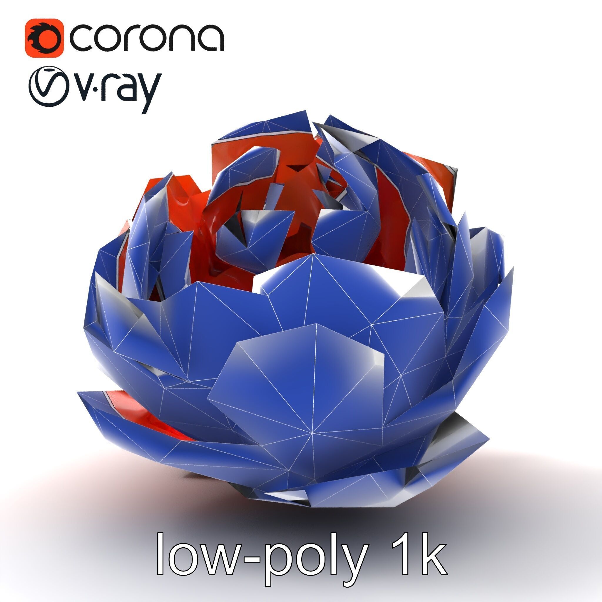 Coral Peony Soft Petals model pack Low-poly 3D model_24