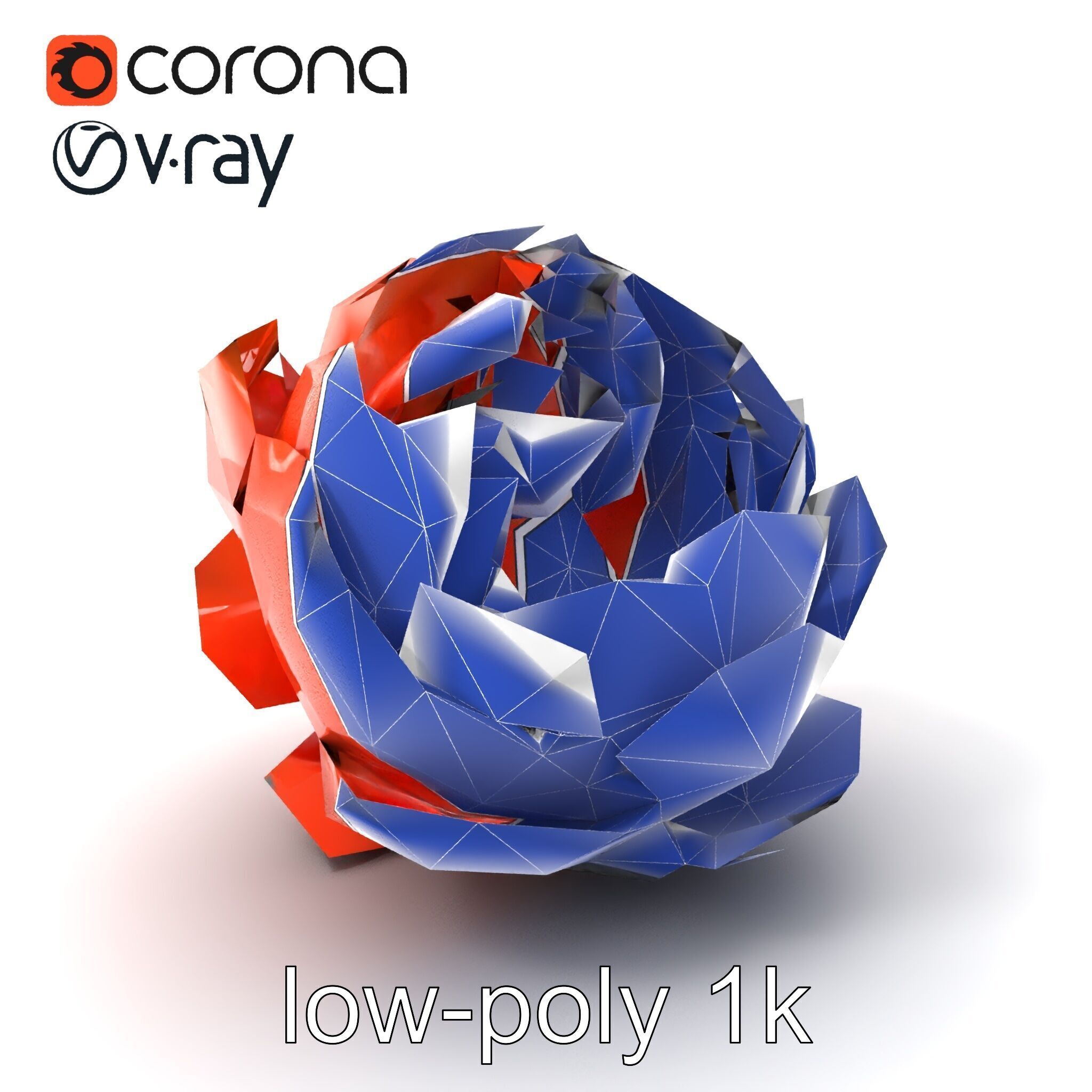 Coral Peony Soft Petals model pack Low-poly 3D model_6