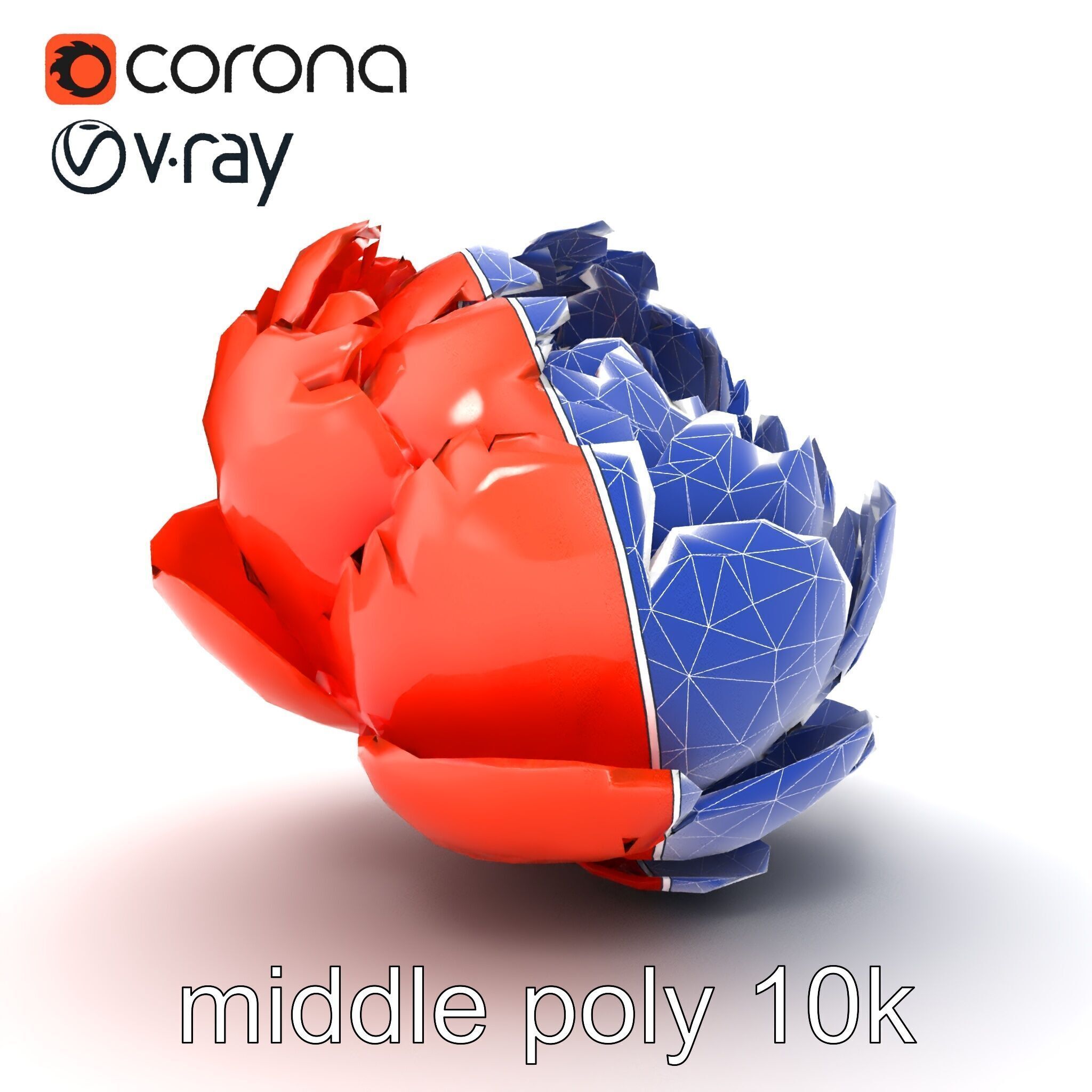 Coral Peony Soft Petals model pack Low-poly 3D model_28