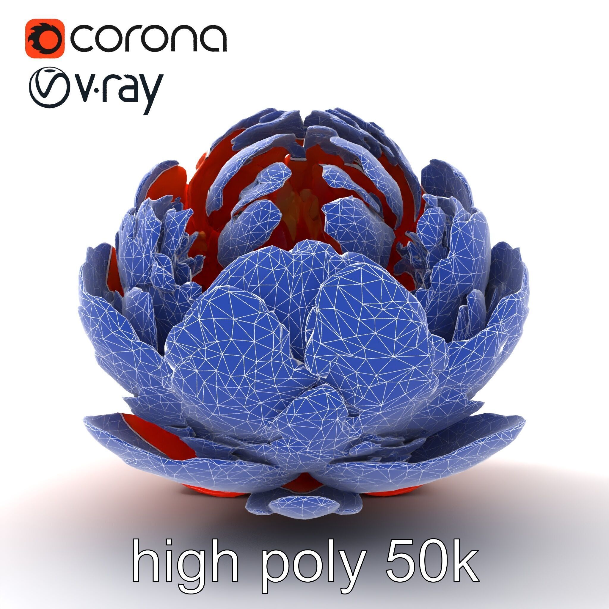 Coral Peony Soft Petals model pack Low-poly 3D model_29