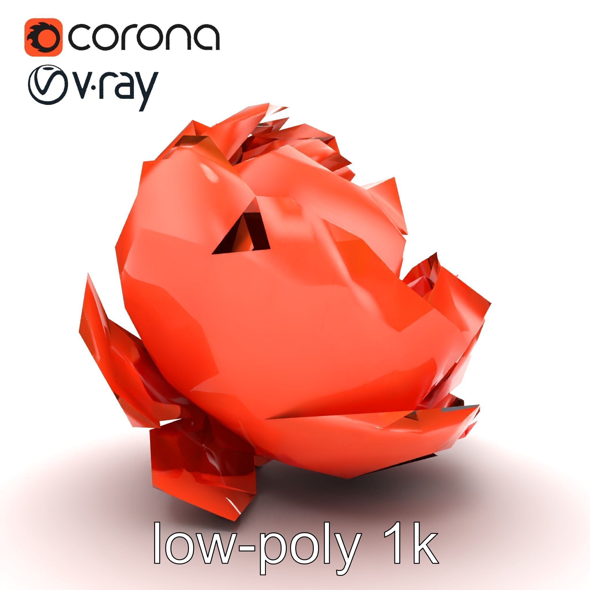 Coral Peony Soft Petals model pack Low-poly 3D model_17