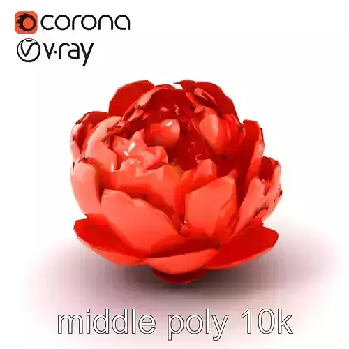 Coral Peony Soft Petals model pack Low-poly 3D model