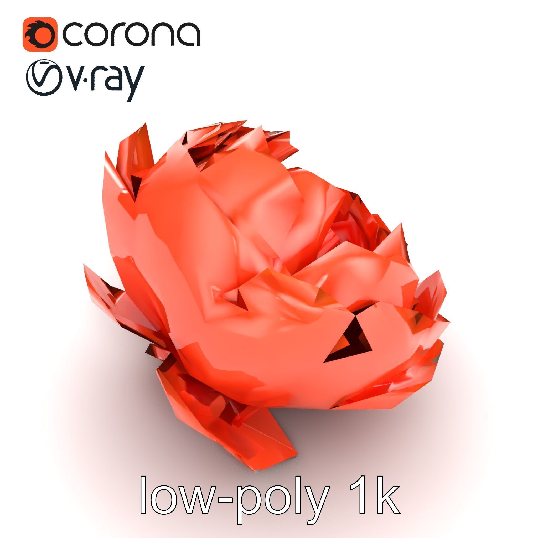 Coral Peony Soft Petals model pack Low-poly 3D model_14