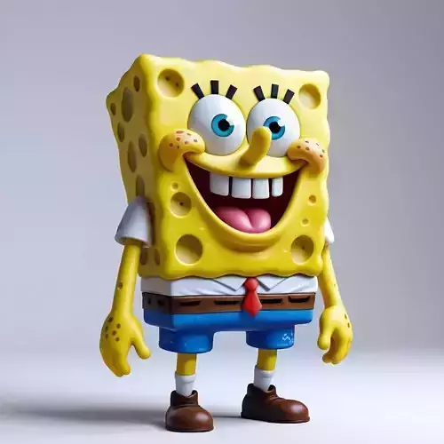 High Quality 3D SpongeBob Model Low-poly 3D model