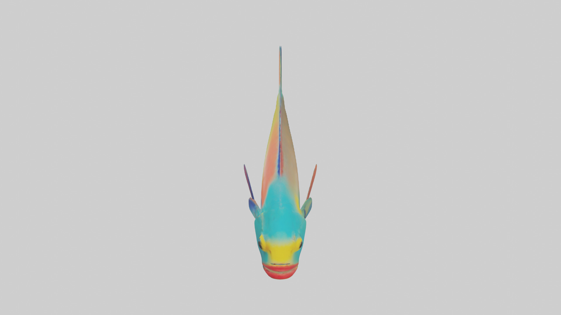 Parrotfish nibbling coral model Low-poly 3D model_16