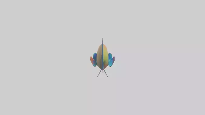 Parrotfish nibbling coral model Low-poly 3D model