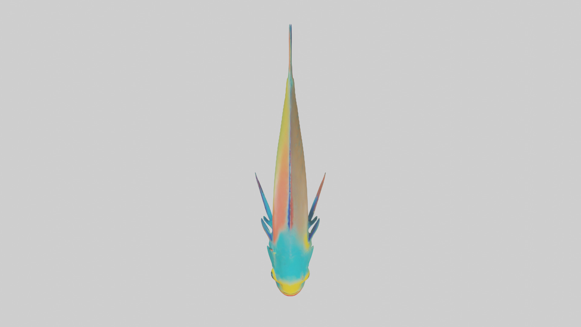 Parrotfish nibbling coral model Low-poly 3D model_14