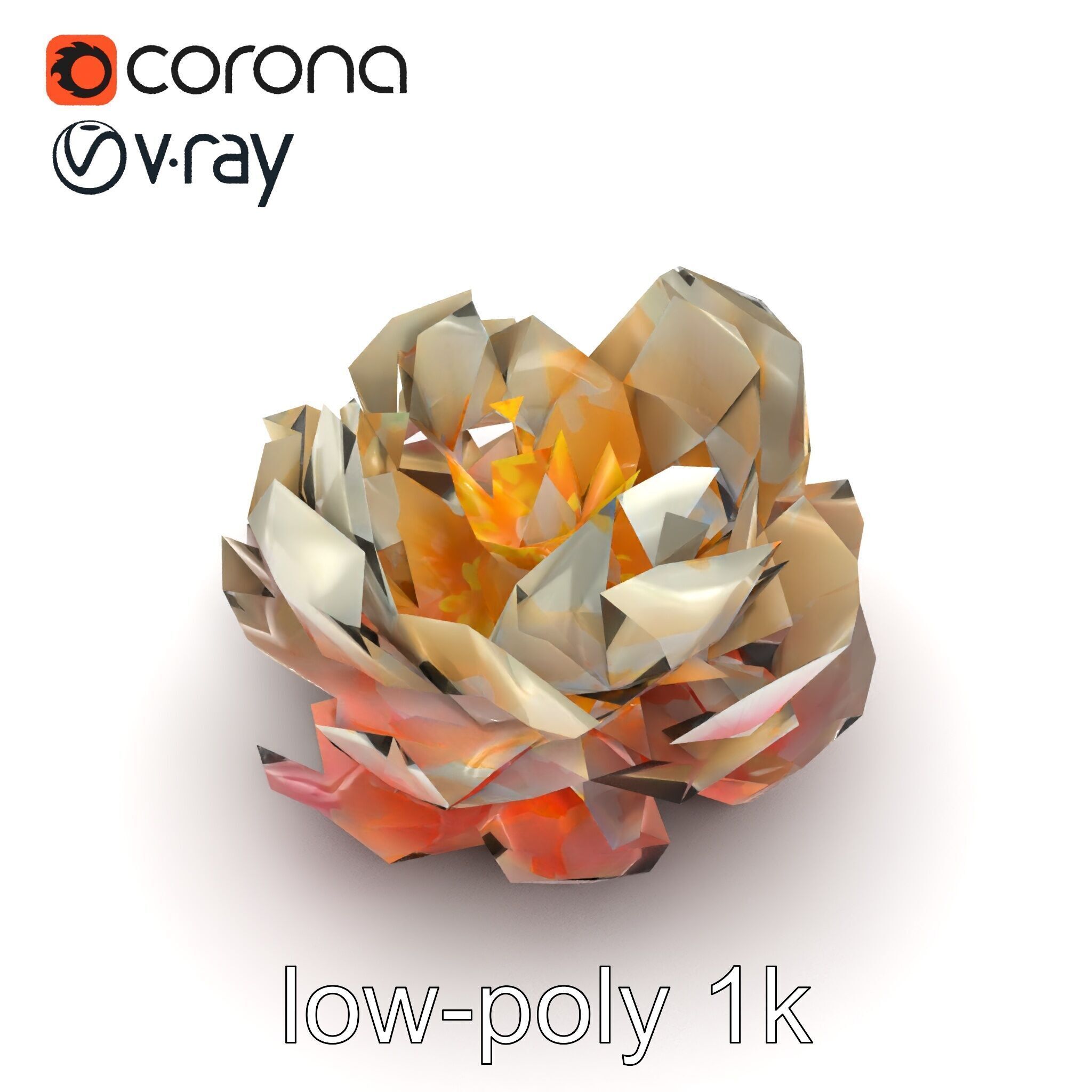 Peony Bloom Textured Model Pack Low-poly 3D model_26