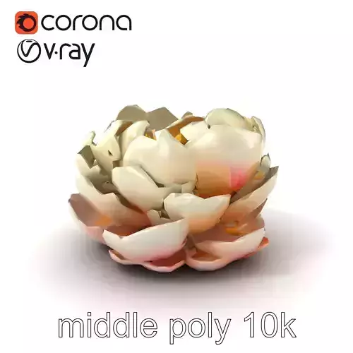 Peony Bloom Textured Model Pack Low-poly 3D model