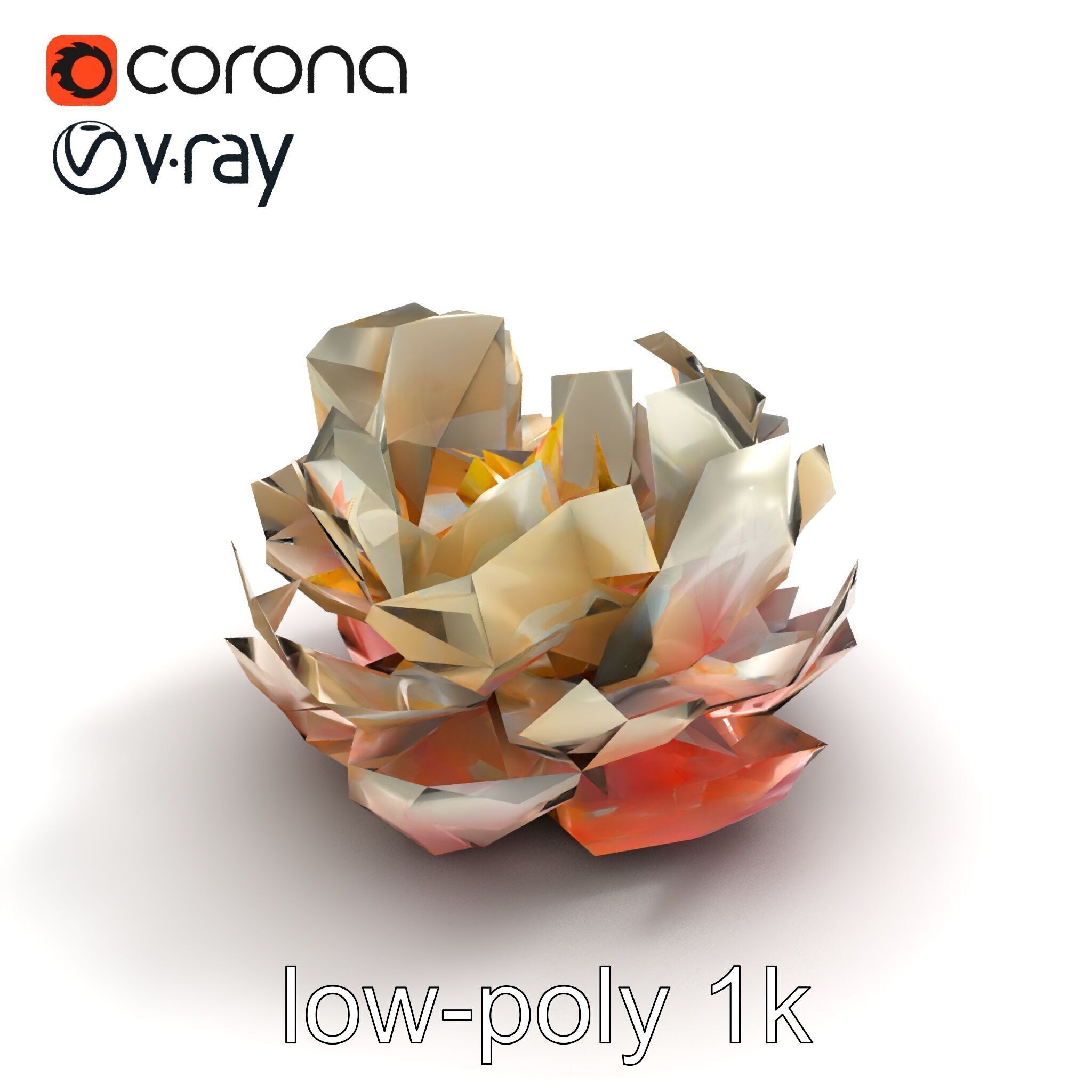 Peony Bloom Textured Model Pack Low-poly 3D model_9