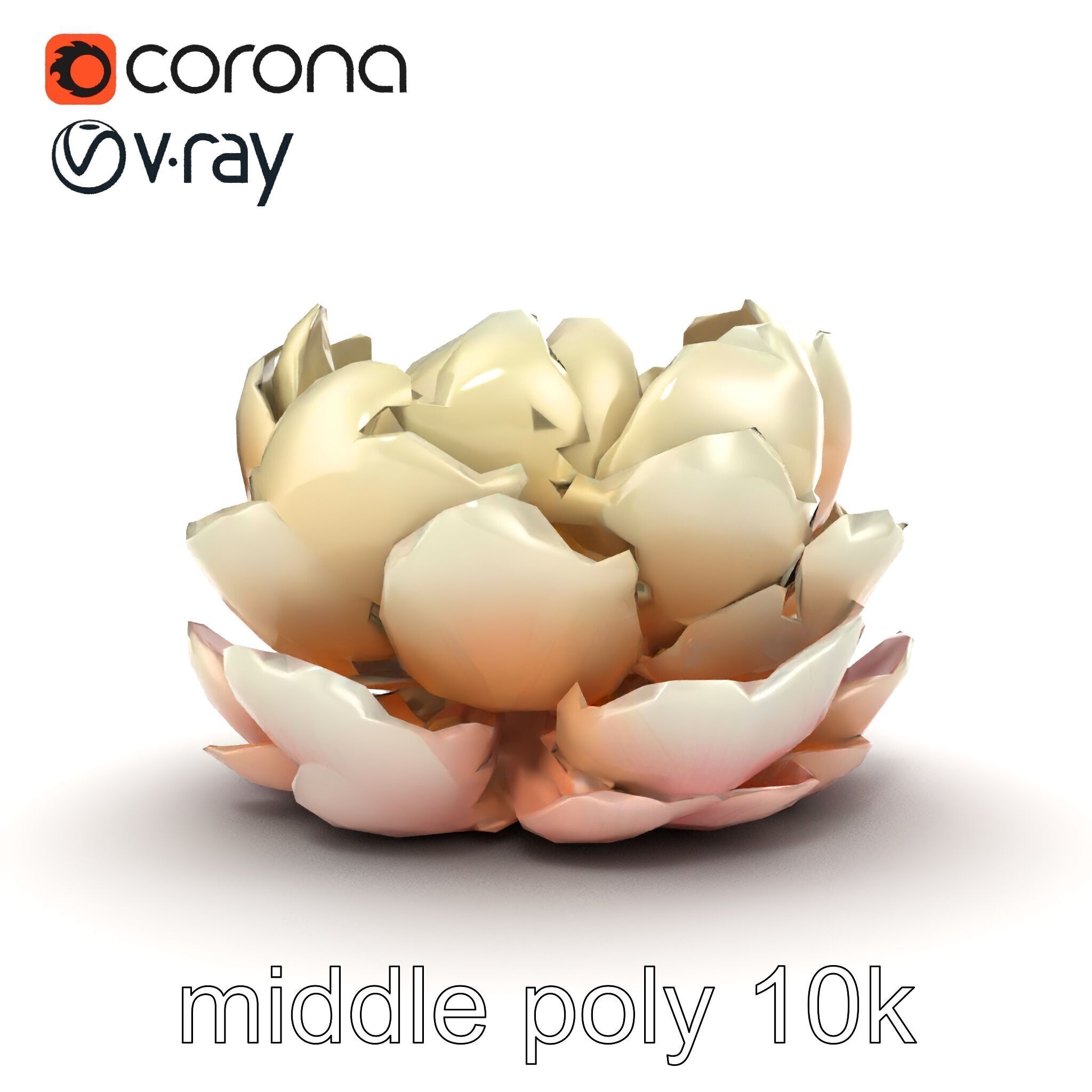 Peony Bloom Textured Model Pack Low-poly 3D model_19