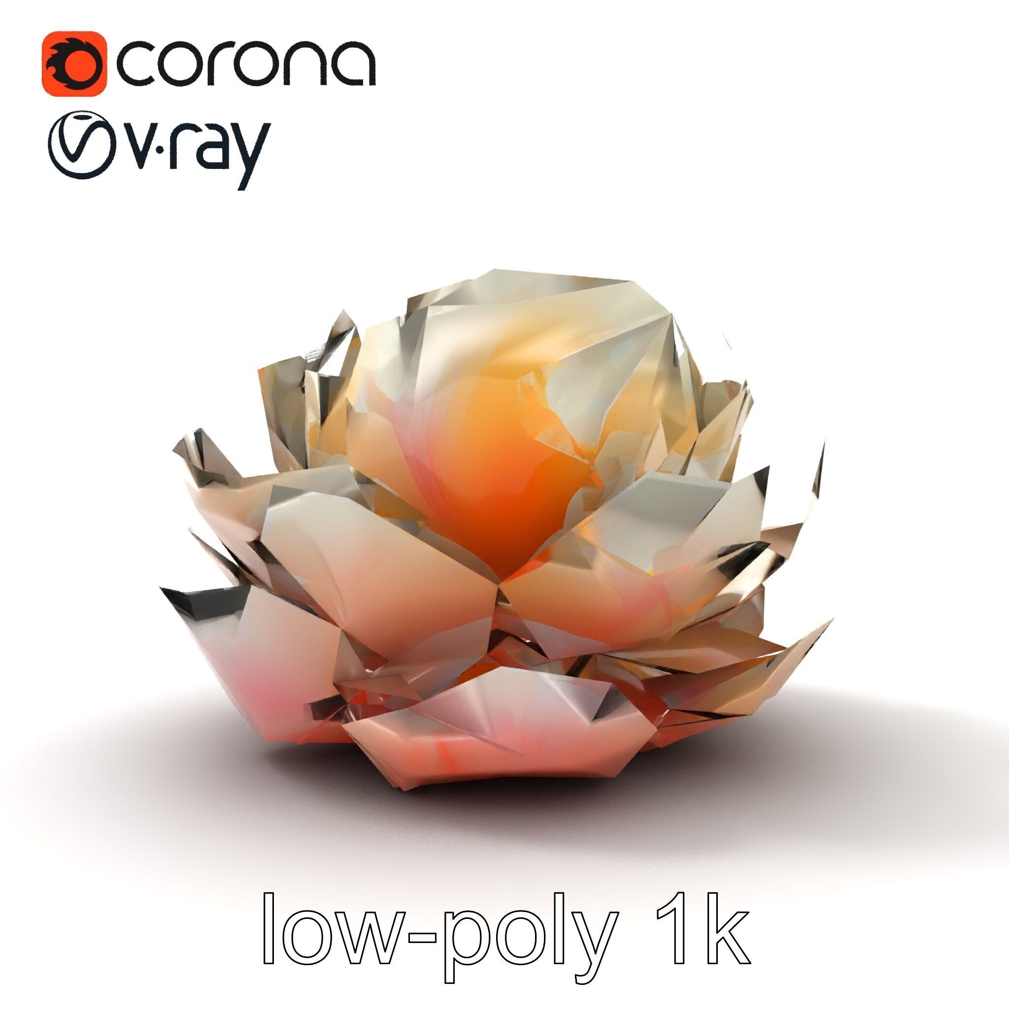 Peony Bloom Textured Model Pack Low-poly 3D model_17