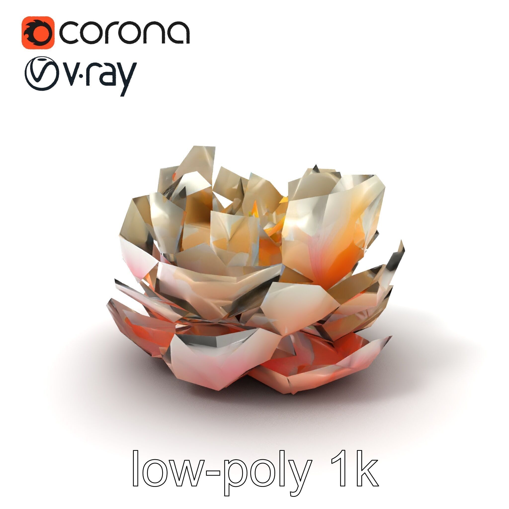 Peony Bloom Textured Model Pack Low-poly 3D model_5