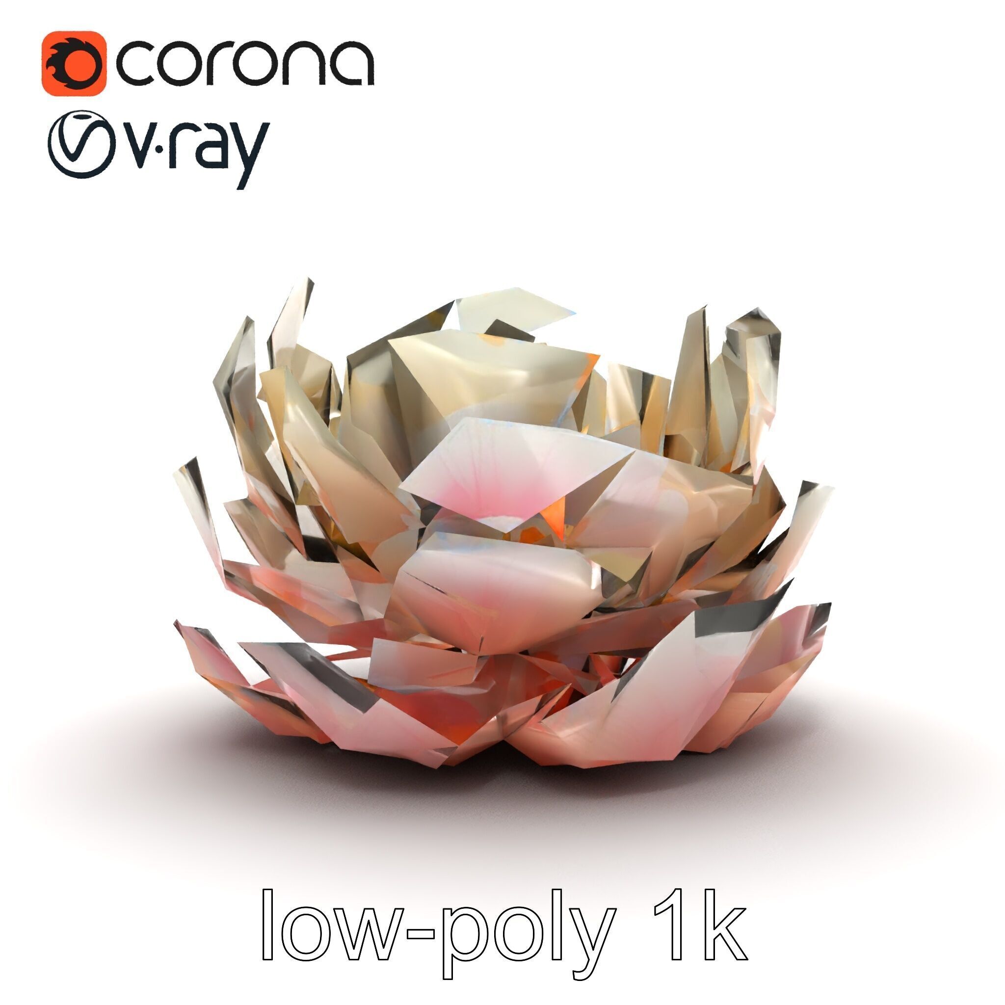 Peony Bloom Textured Model Pack Low-poly 3D model_21