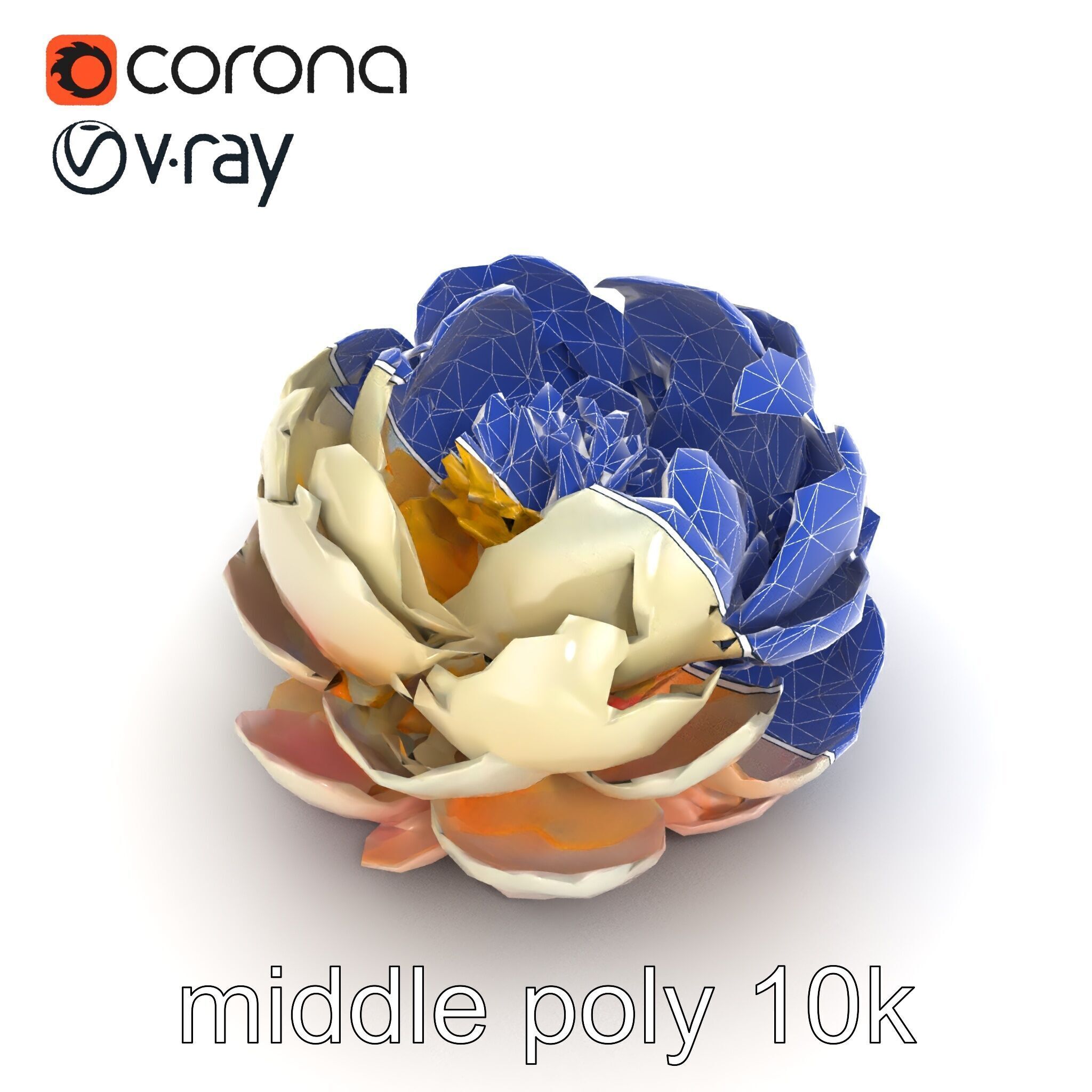 Peony Bloom Textured Model Pack Low-poly 3D model_29