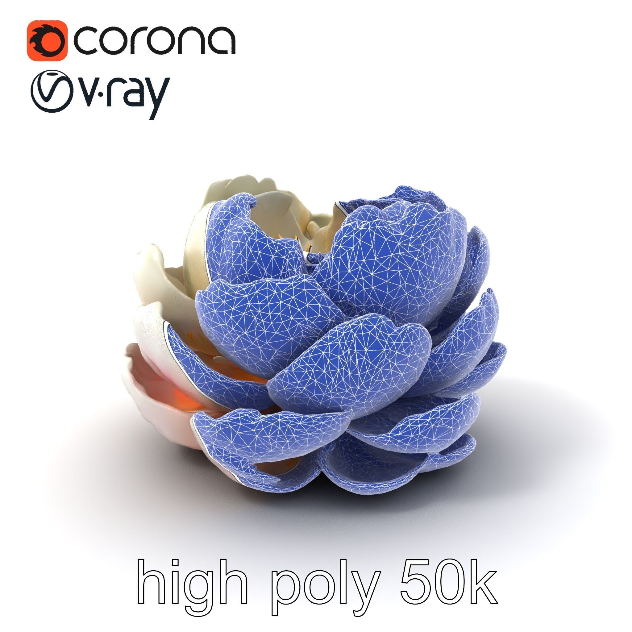 Peony Bloom Textured Model Pack Low-poly 3D model_10