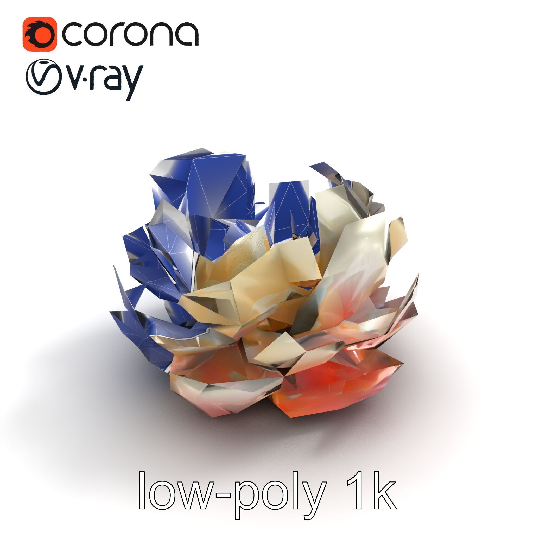 Peony Bloom Textured Model Pack Low-poly 3D model_27