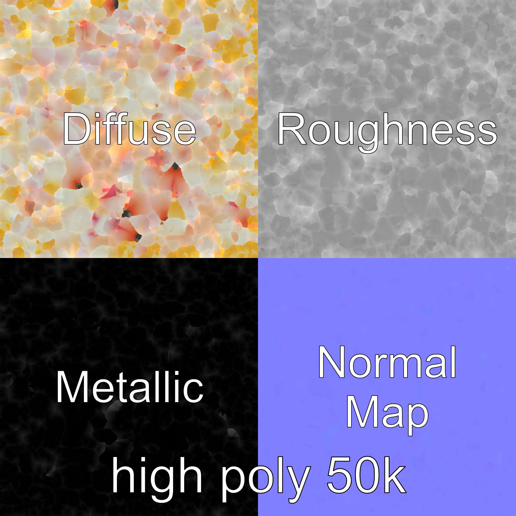 Peony Bloom Textured Model Pack Low-poly 3D model_3