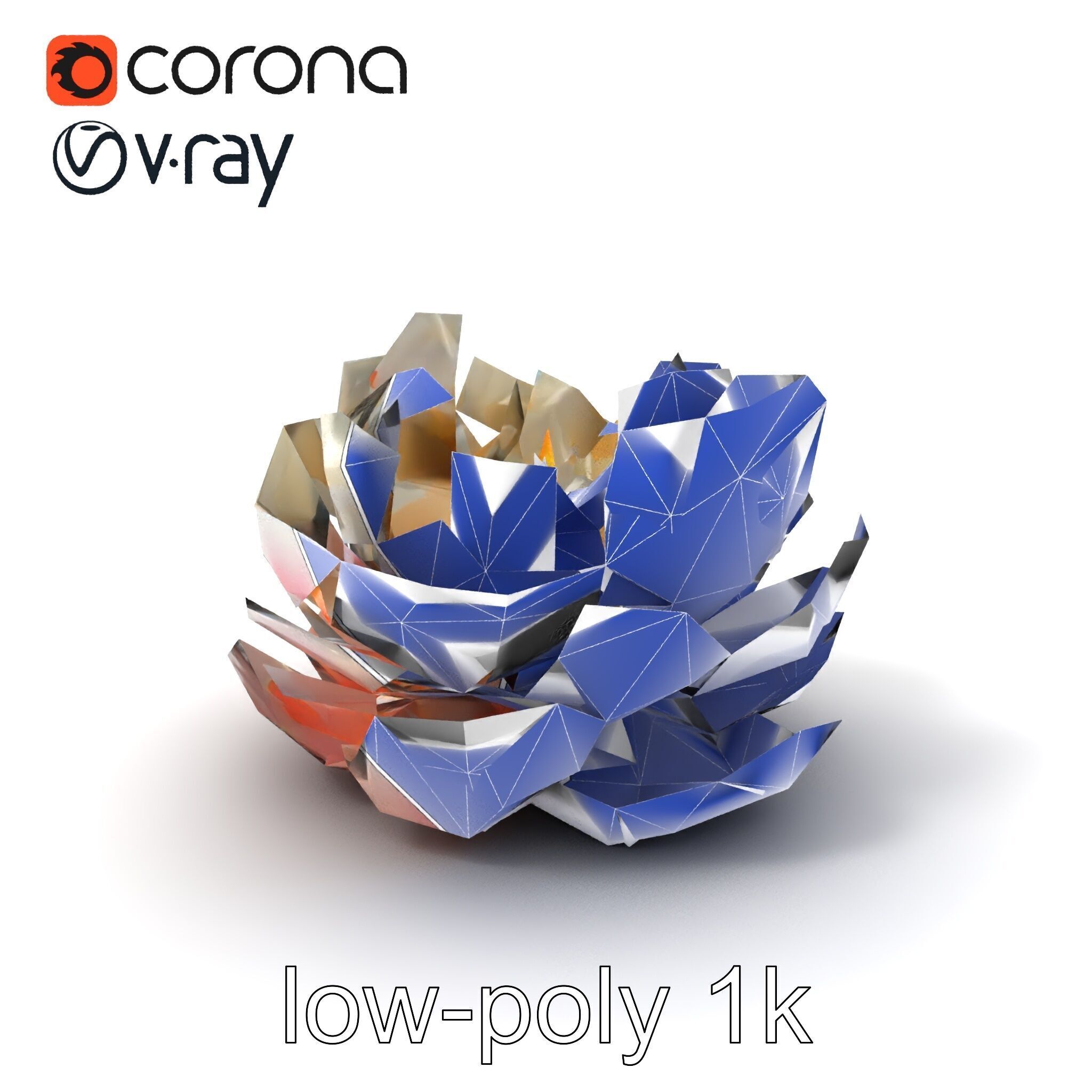 Peony Bloom Textured Model Pack Low-poly 3D model_7