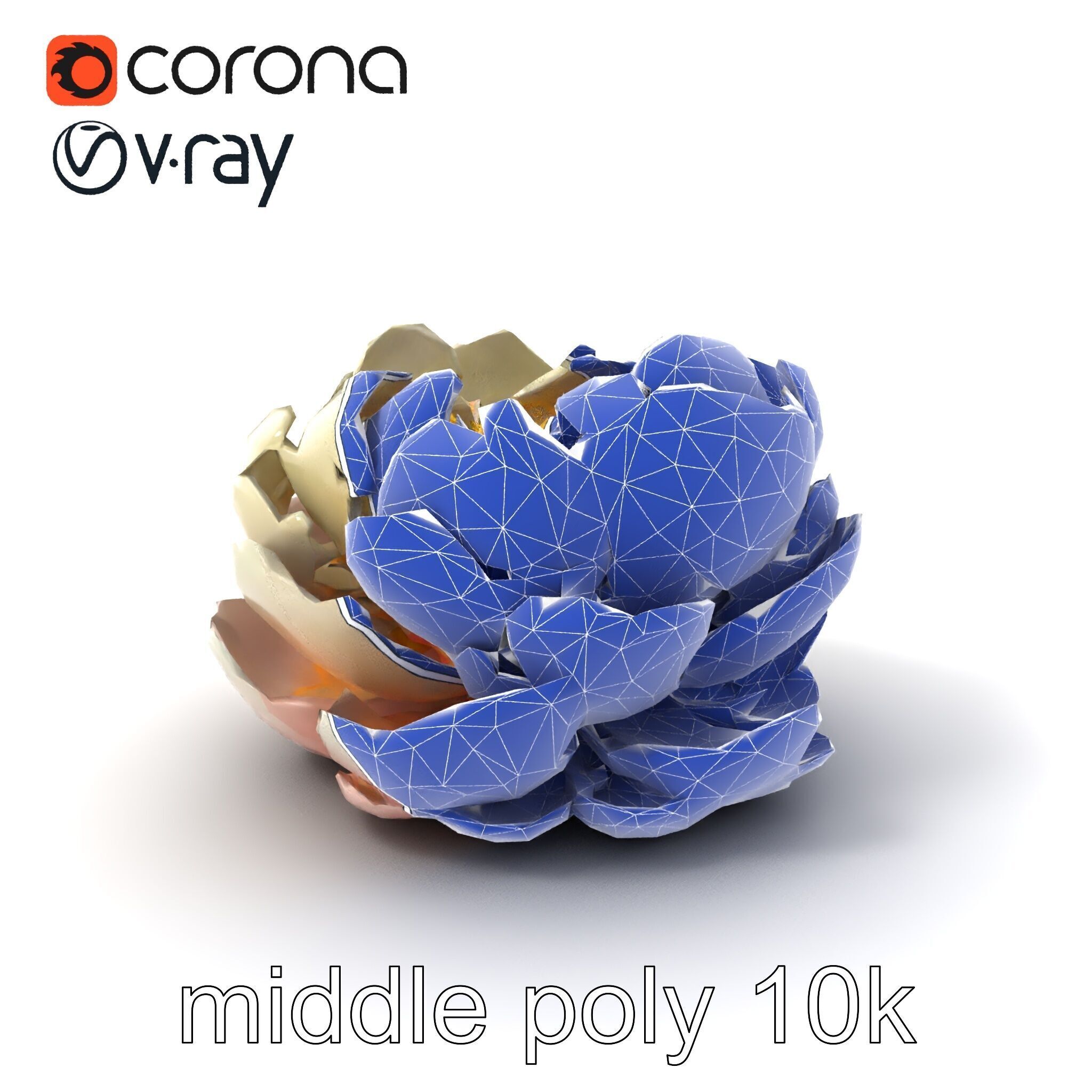 Peony Bloom Textured Model Pack Low-poly 3D model_6