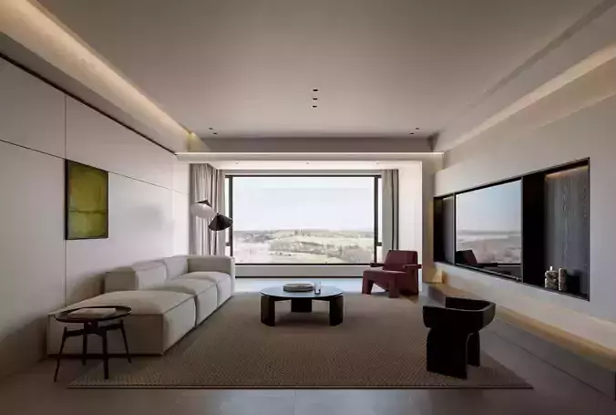 Medieval style living room and dining room scene