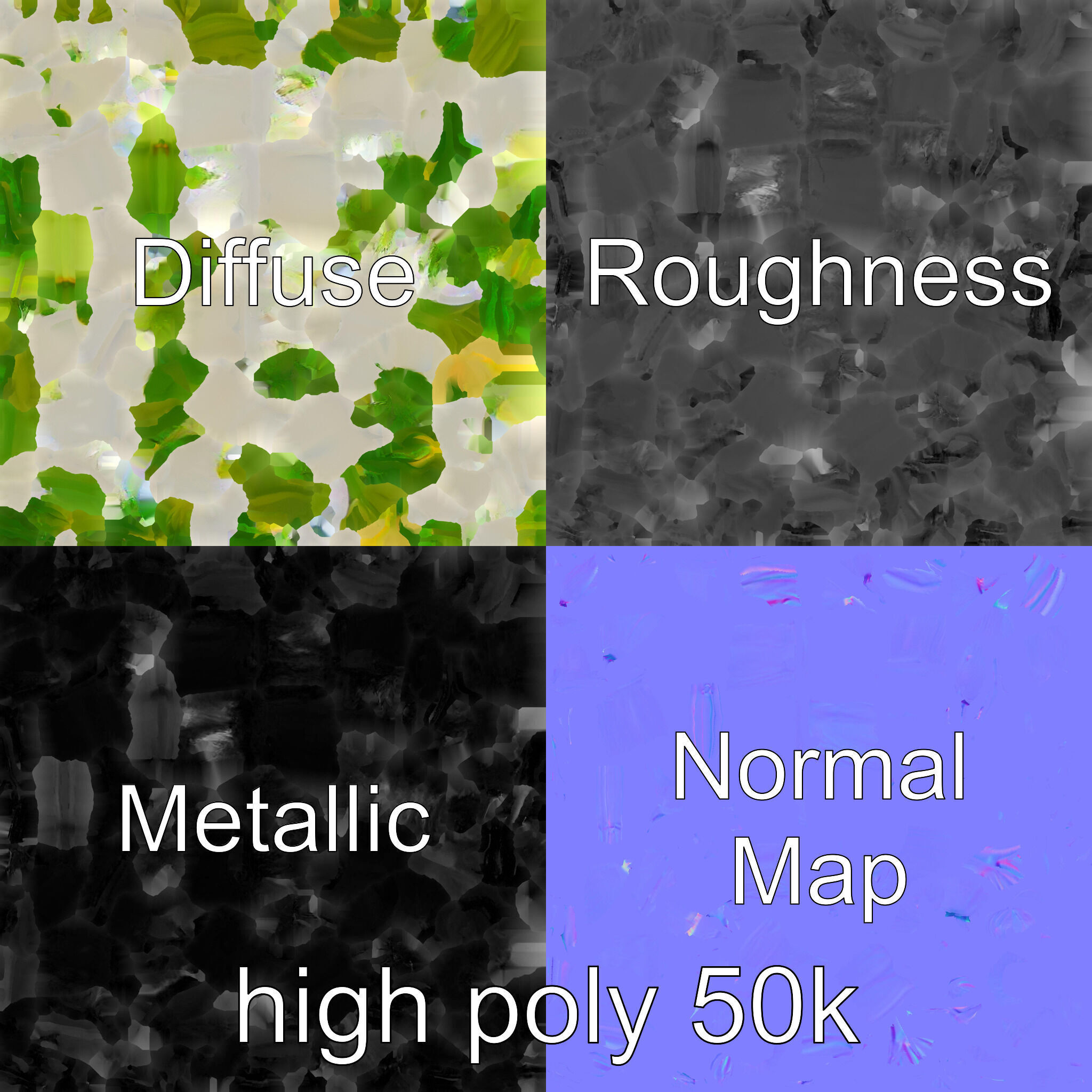 Cream Lily of the Valley Botanical model pack Low-poly 3D model_3