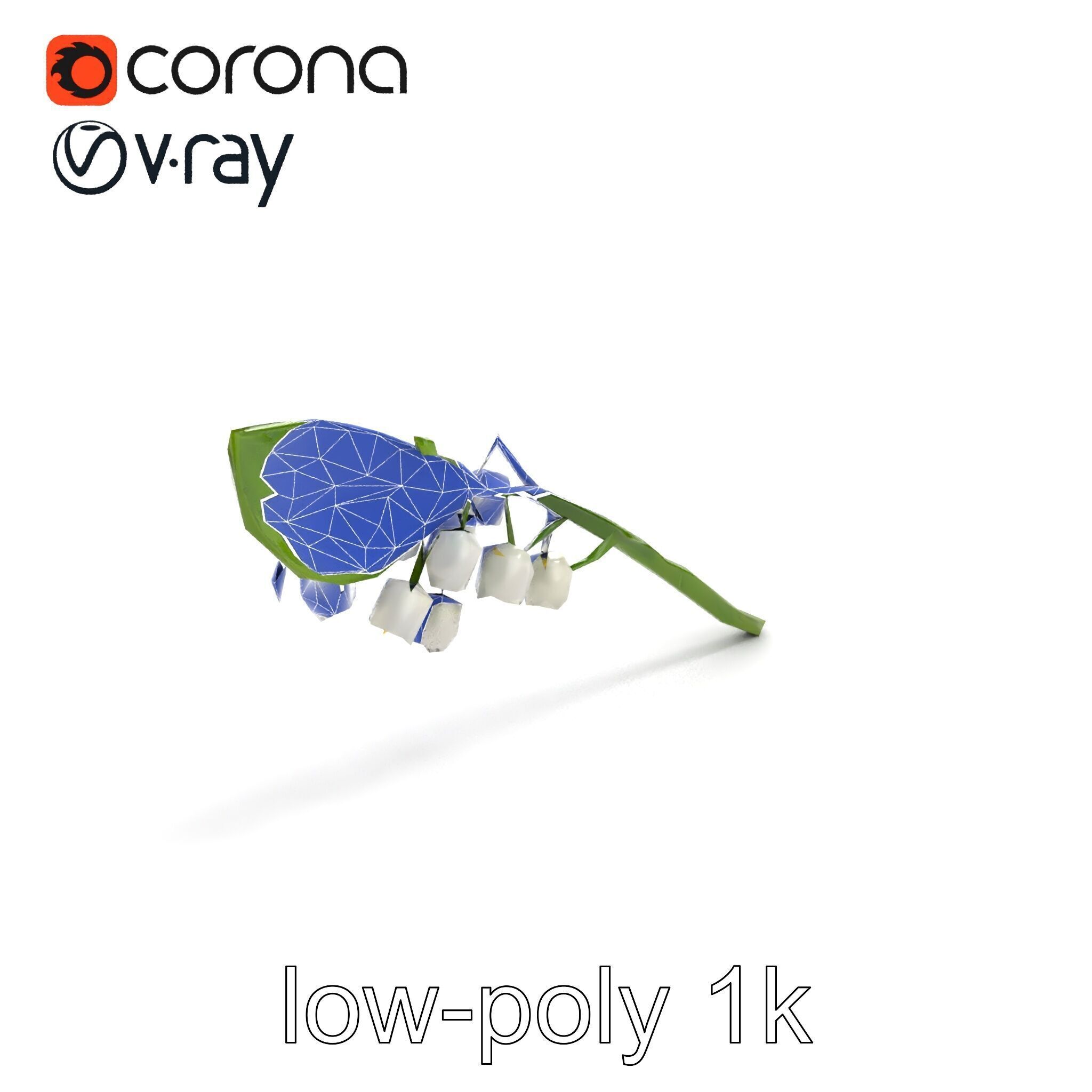 Lily of the Valley Botanical model pack Low-poly 3D model_11